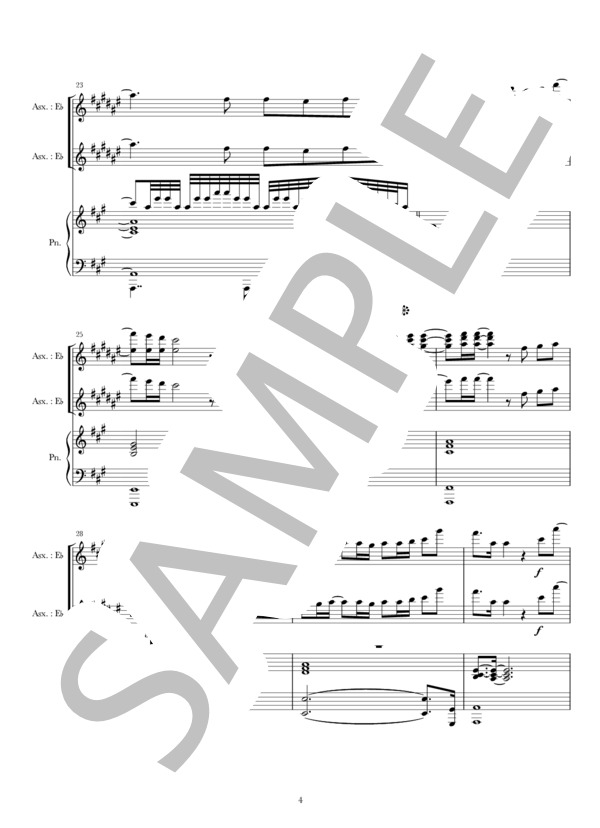 I LOVE ...(Asx&Pf) (Official髭男dism) / アルトサックス 中〜上級 - サンプル譜面 4/5