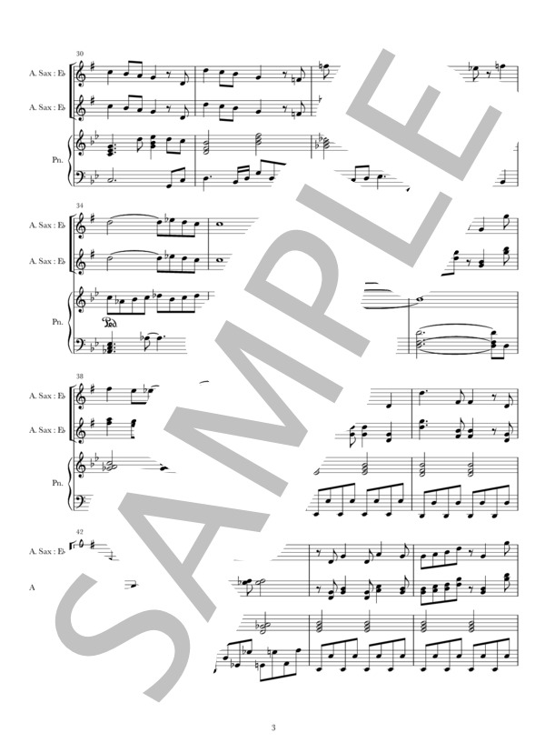 パラボラ(As&Pf) (Official髭男dism) / アンサンブルピアノ＋他楽器 中〜上級 - サンプル譜面 3/5