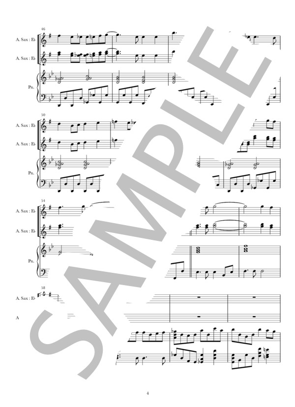 パラボラ(As&Pf) (Official髭男dism) / アンサンブルピアノ＋他楽器 中〜上級 - サンプル譜面 4/5