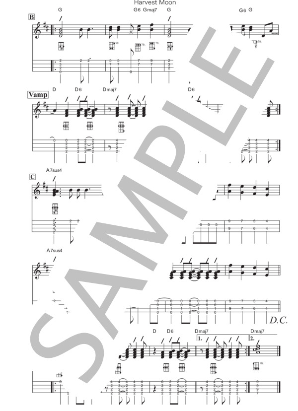 楽譜】HARVEST MOON / Neil Young (ウクレレソロ / 中級) - Piascore