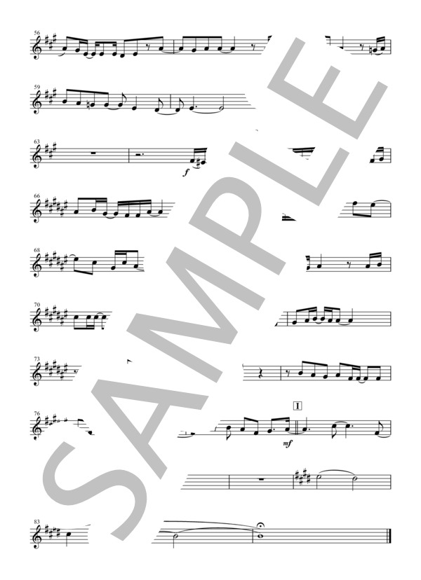炎 HOMURA  /  LiSA Soloトランペットとピアノのための (コードネーム付き） / アンサンブルピアノ＋他楽器 中級 - サンプル譜面 3/5