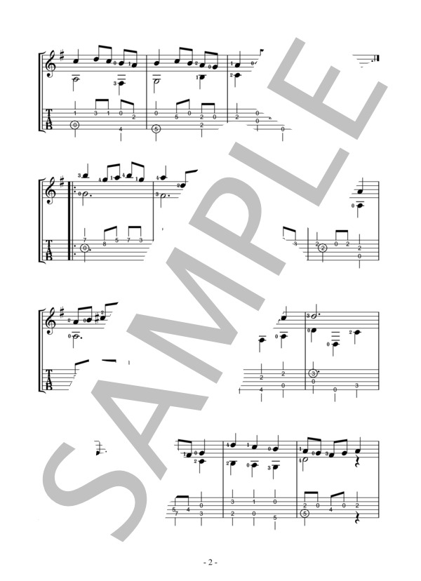 MENUET IN G MAJOR J.S BACH【SOLO GUITAR-FOR BEGINNER】 (ヨハン・セバスチャン・バッハ) / ギターソロ 入門〜初級 - サンプル譜面 3/5