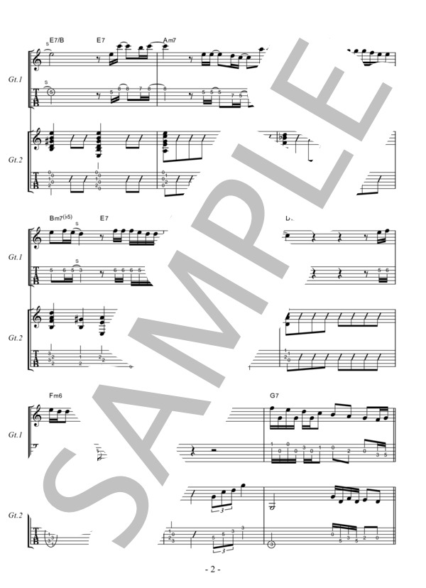 ありがとう いきものがかり【ギターデュオ・中級・タブ譜併記】 / 中級 - サンプル譜面 3/5