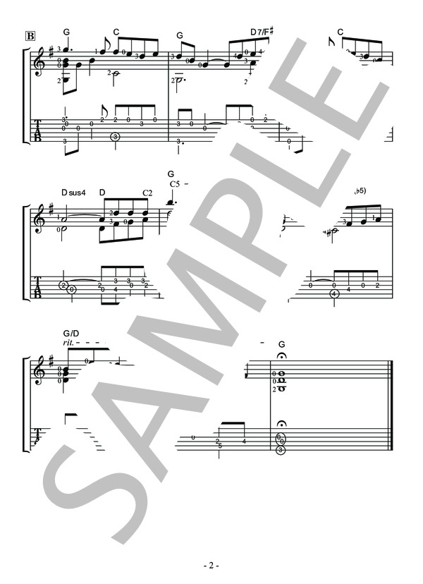 ロンドンデリーの歌 Irish Fork Song【SOLO GUITAR-FOR BEGINNER】 (アイルランド民謡) / ギターソロ 入門〜初級 - サンプル譜面 3/4