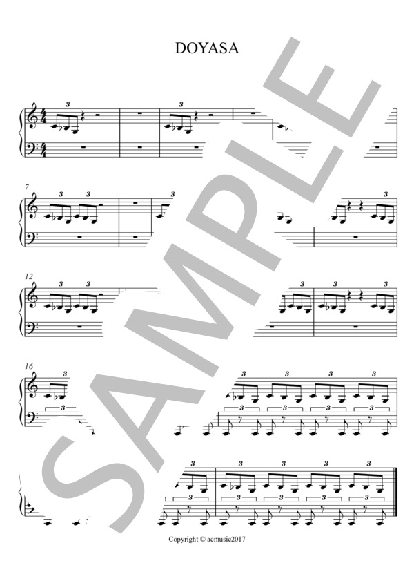 DOYASA (Eishin Nose) / ピアノソロ 入門 - サンプル譜面 1/1