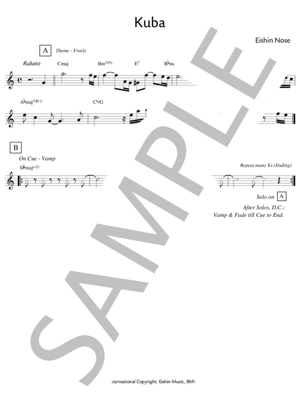 Kuba (Eishin Nose) / ピアノソロ 初〜中級 - サンプル譜面 1/1