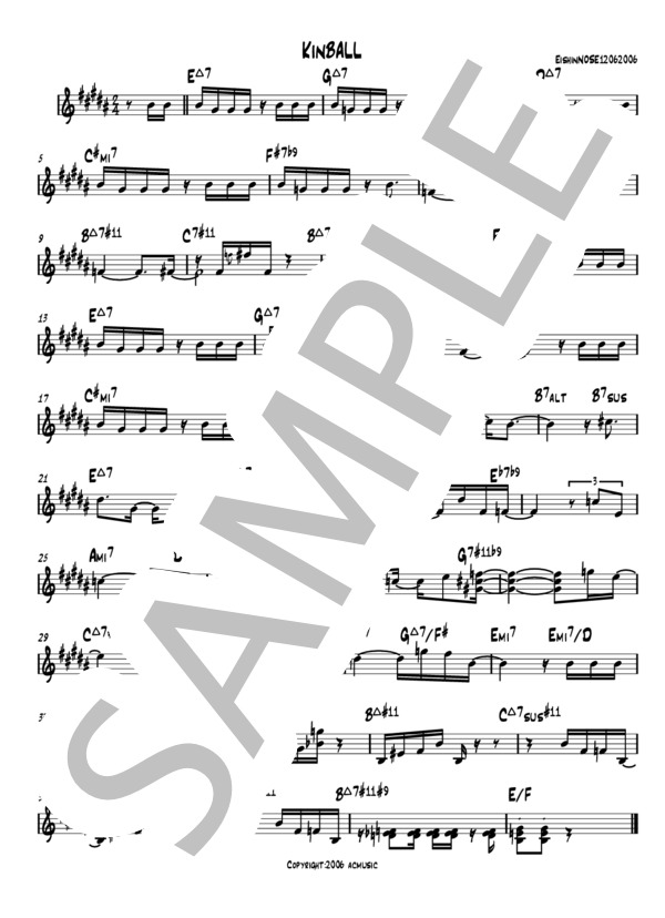 Kin Ball (Eishin Nose) / ピアノソロ 中級 - サンプル譜面 1/1