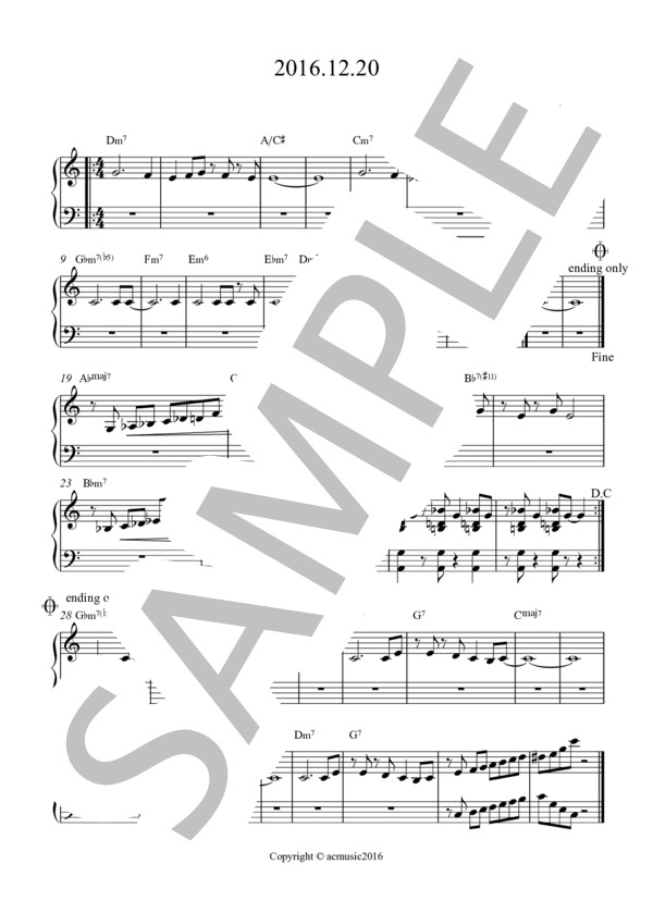 Nose Samba (Eishin Nose) / ピアノソロ 入門 - サンプル譜面 1/1