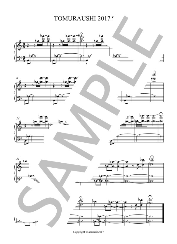 TOMURAUSHI (Eishin Nose) / ピアノソロ 入門 - サンプル譜面 1/1