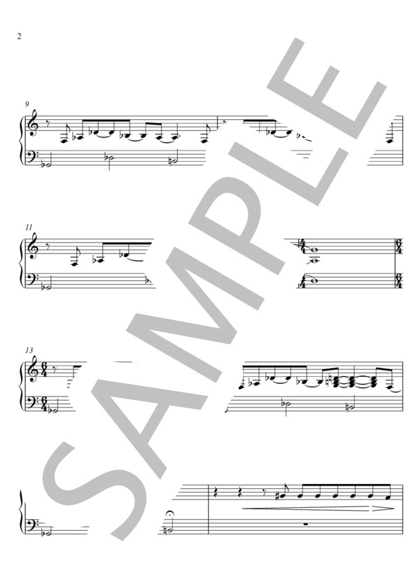 WHERE AM I (Eishin Nose) / ピアノソロ 中〜上級 - サンプル譜面 2/5