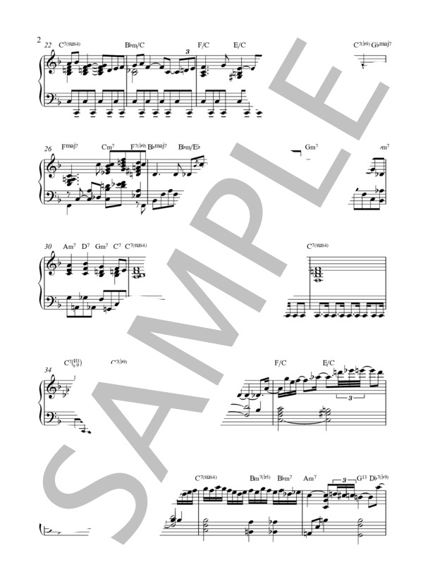 You think you feel (Eishin Nose) / ピアノソロ 中〜上級 - サンプル譜面 2/4