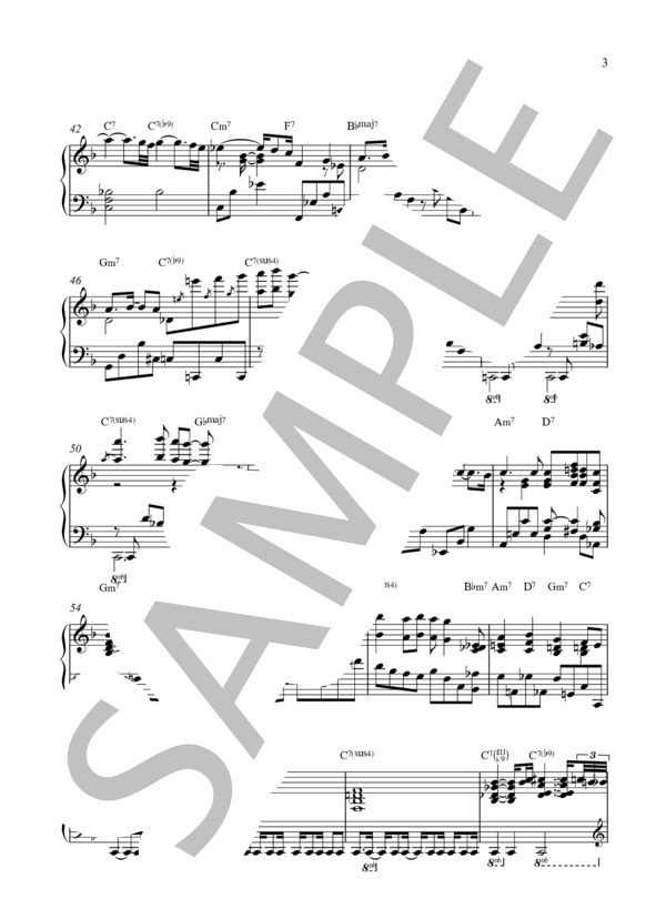 You think you feel (Eishin Nose) / ピアノソロ 中〜上級 - サンプル譜面 3/4