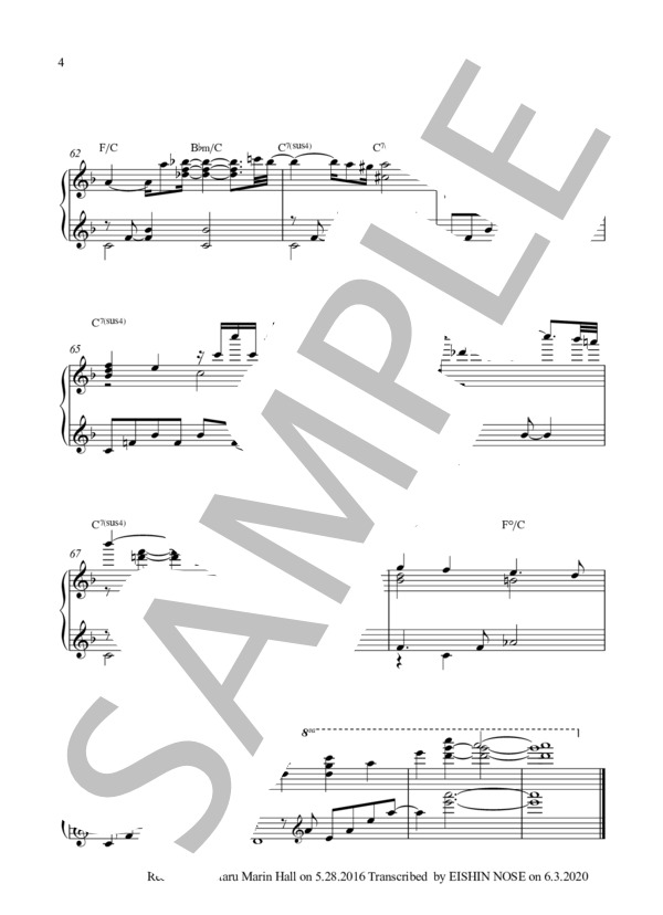 You think you feel (Eishin Nose) / ピアノソロ 中〜上級 - サンプル譜面 4/4