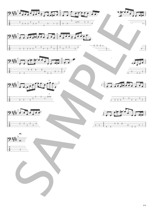 AFFAIR (スガ シカオ) / エレキベース 中級 - サンプル譜面 4/4