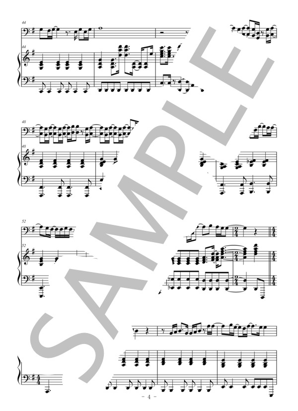 茜色の約束（ファゴット＆ピアノ伴奏） (いきものがかり) / 中〜上級 - サンプル譜面 4/5