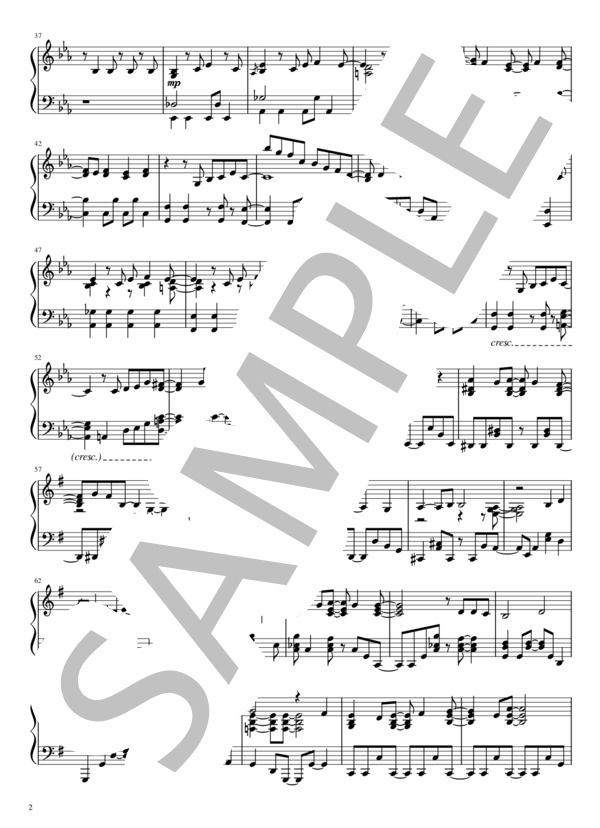 赤の同盟 (東京事変) / ピアノソロ 中〜上級 - サンプル譜面 2/5