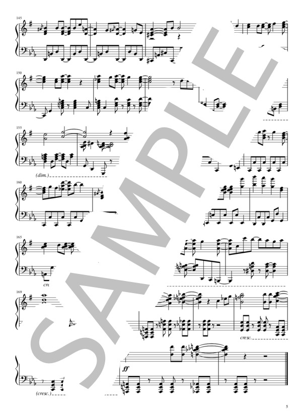 赤の同盟 (東京事変) / ピアノソロ 中〜上級 - サンプル譜面 5/5