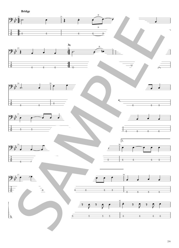 楽譜】明るい未来 / never young beach (エレキベース / 初〜中級