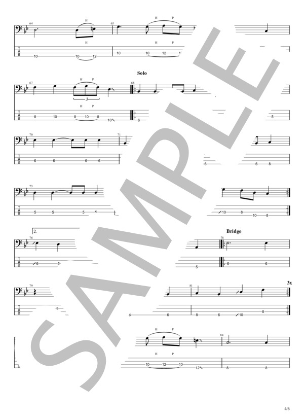 楽譜】明るい未来 / never young beach (エレキベース / 初〜中級