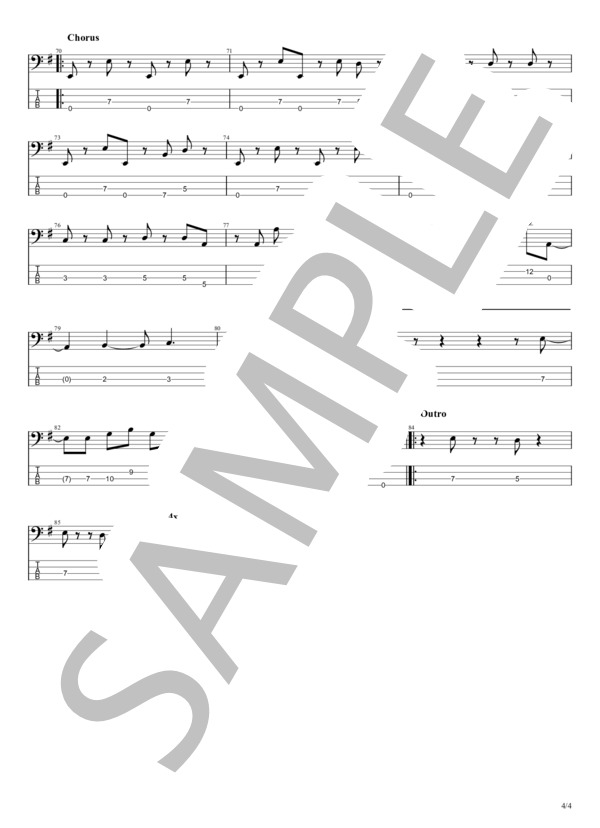 十戒 (中森 明菜) / エレキベース 初〜中級 - サンプル譜面 4/4