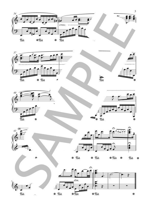 「ダイヤモンドダスト（細氷）」のささやき (増田 明宏) / ピアノソロ 中級 - サンプル譜面 3/3