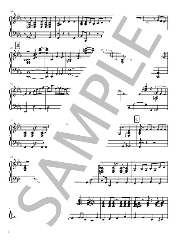 【動画あり】アンドロメダ (aiko) / ピアノソロ 上級 - サンプル譜面 2/5