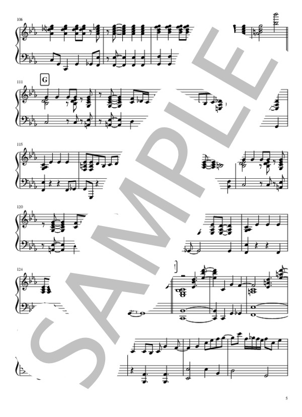 【動画あり】アンドロメダ (aiko) / ピアノソロ 上級 - サンプル譜面 5/5