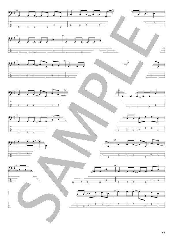 1984 (andymori) / エレキベース 初〜中級 - サンプル譜面 3/5