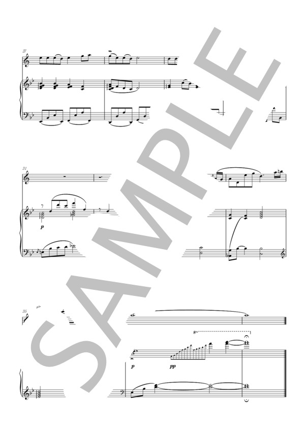 あの日の小径（デュオ） (かしわ 丸餅) / アンサンブルピアノ＋他楽器 中〜上級 - サンプル譜面 3/3