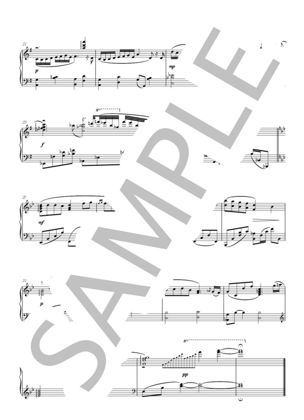 あの日の小径（ピアノソロ） (かしわ 丸餅) / 中級 - サンプル譜面 2/2