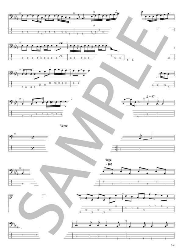 あの鐘を鳴らすのはあなた (和田 アキ子) / エレキベース 初〜中級 - サンプル譜面 2/4