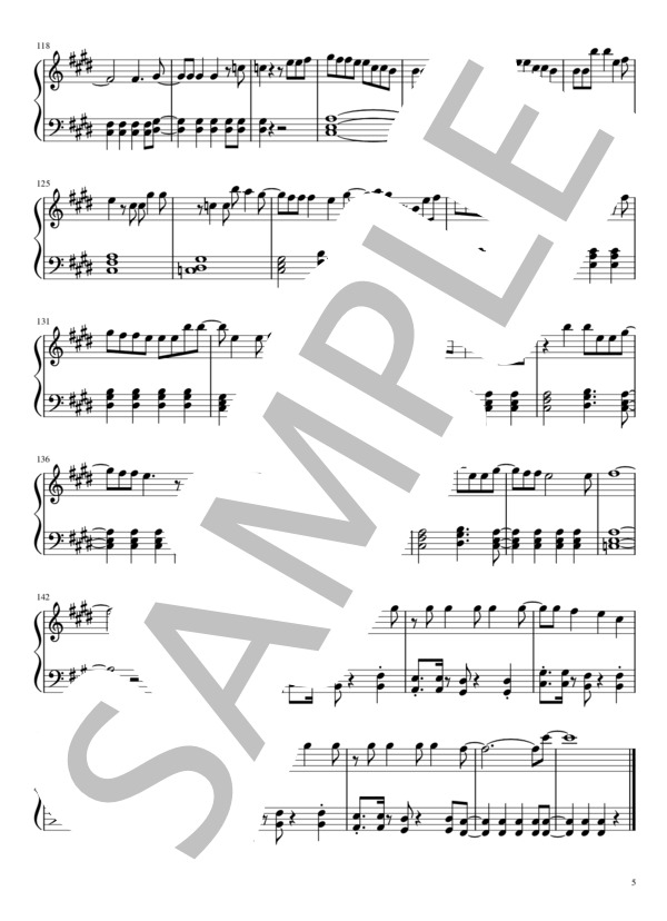 あの娘シークレット (Eve) / ピアノソロ 初級 - サンプル譜面 5/5