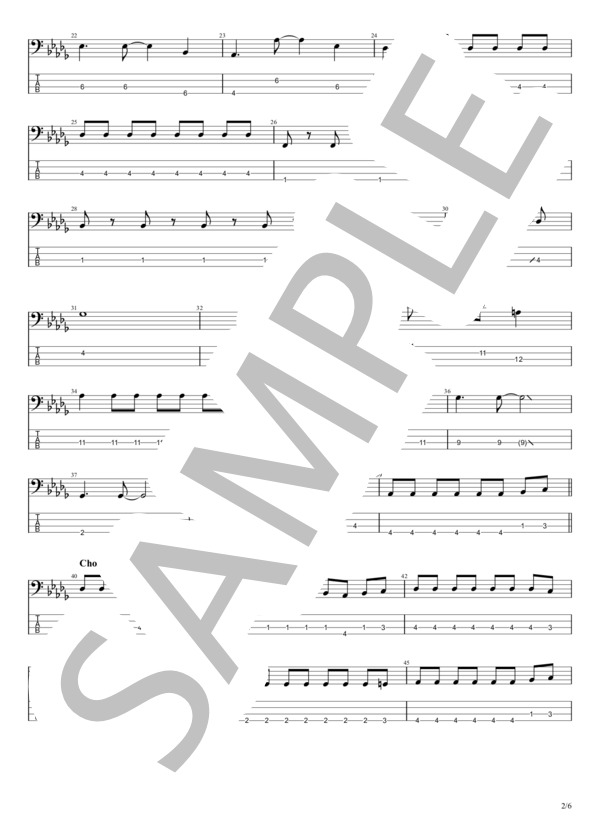 あの娘とスキャンダル (チェッカーズ) / エレキベース 初級 - サンプル譜面 2/5