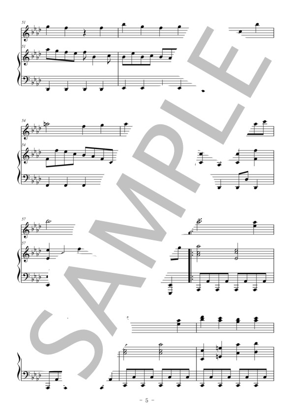 あの夢をなぞって（フルート＆ピアノ伴奏） (YOASOBI) / 上級 - サンプル譜面 5/5