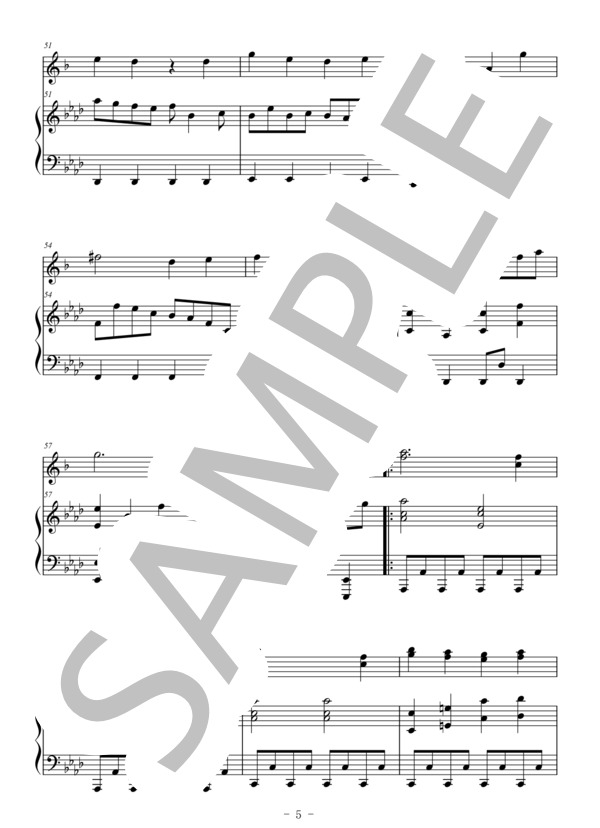 あの夢をなぞって（バリトンサックス＆ピアノ伴奏） (YOASOBI) / 上級 - サンプル譜面 5/5