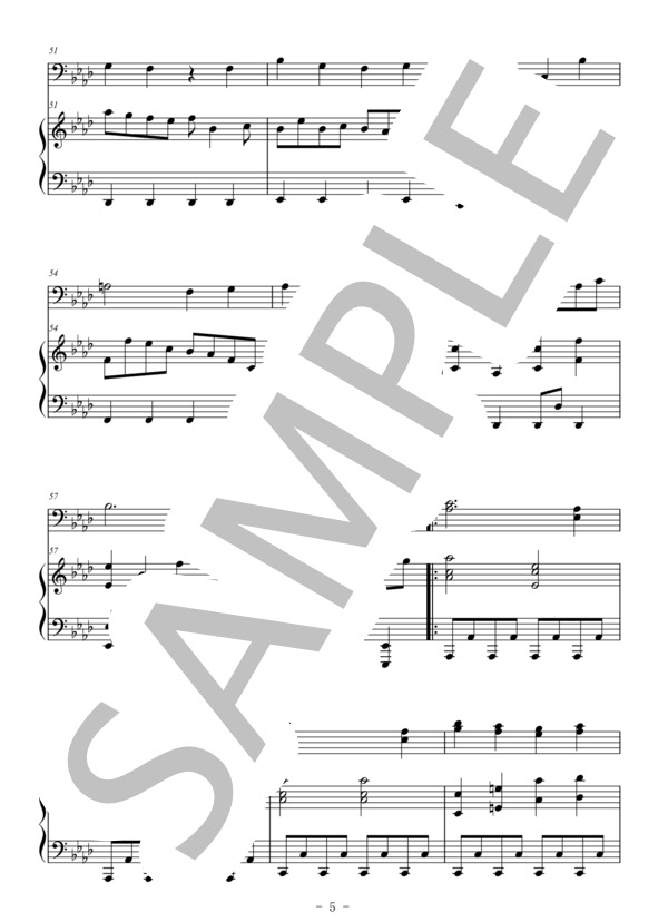 あの夢をなぞって（ユーフォニアム＆ピアノ伴奏） (YOASOBI) / 上級 - サンプル譜面 5/5