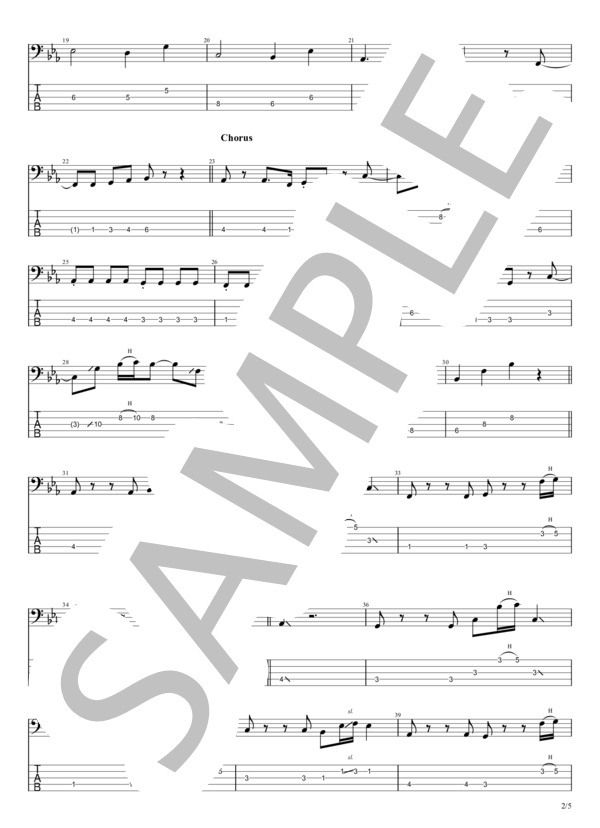 青空 (aiko) / エレキベース 初〜中級 - サンプル譜面 2/5