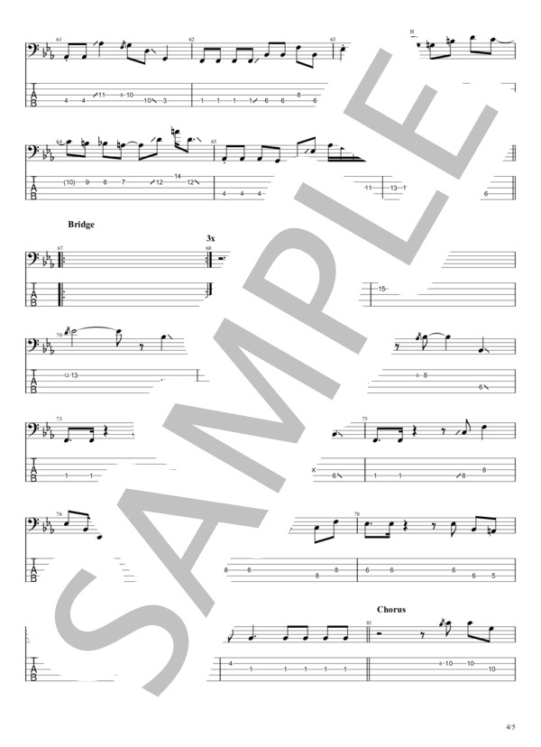 青空 (aiko) / エレキベース 初〜中級 - サンプル譜面 4/5