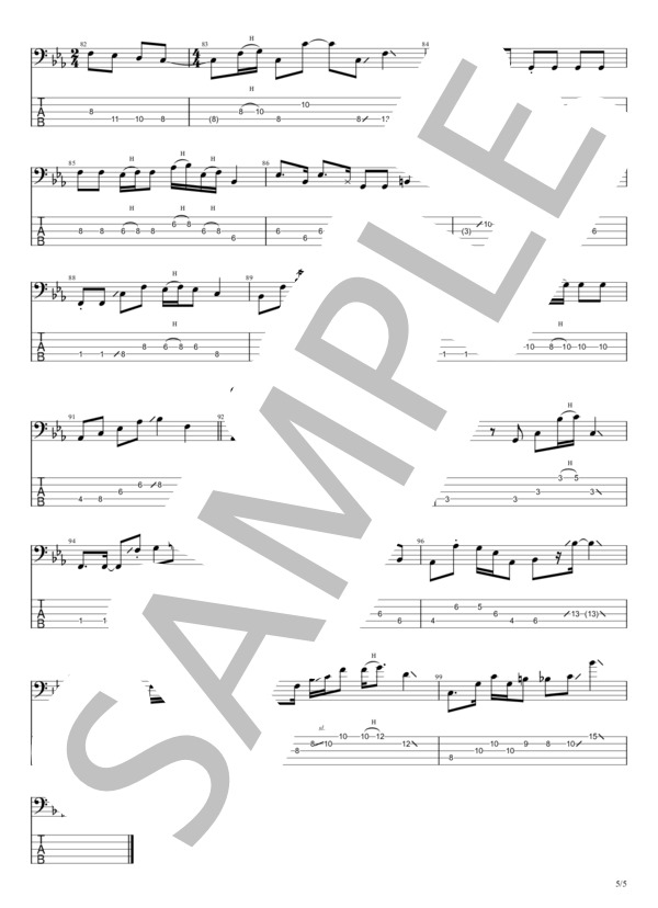 青空 (aiko) / エレキベース 初〜中級 - サンプル譜面 5/5