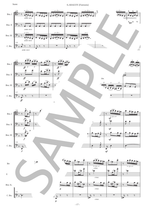 アルベニス「アラゴン（ファンタジア）」バスーン四重奏版 (イサーク・アルベニス) / ファゴット 初〜中級 - サンプル譜面 5/5