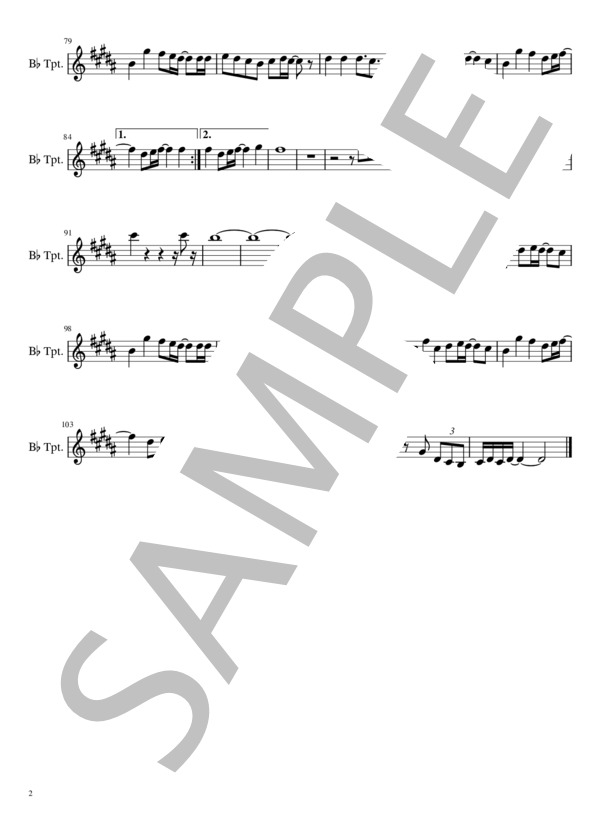 A・RA・SHI(トランペットソロ） (馬飼野 康二) / 中級 - サンプル譜面 2/2