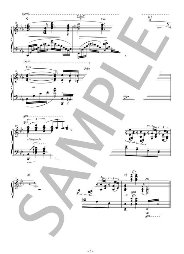 ノクターン op.9-2 (ショパン) / ピアノソロ 中〜上級 - サンプル譜面 5/5