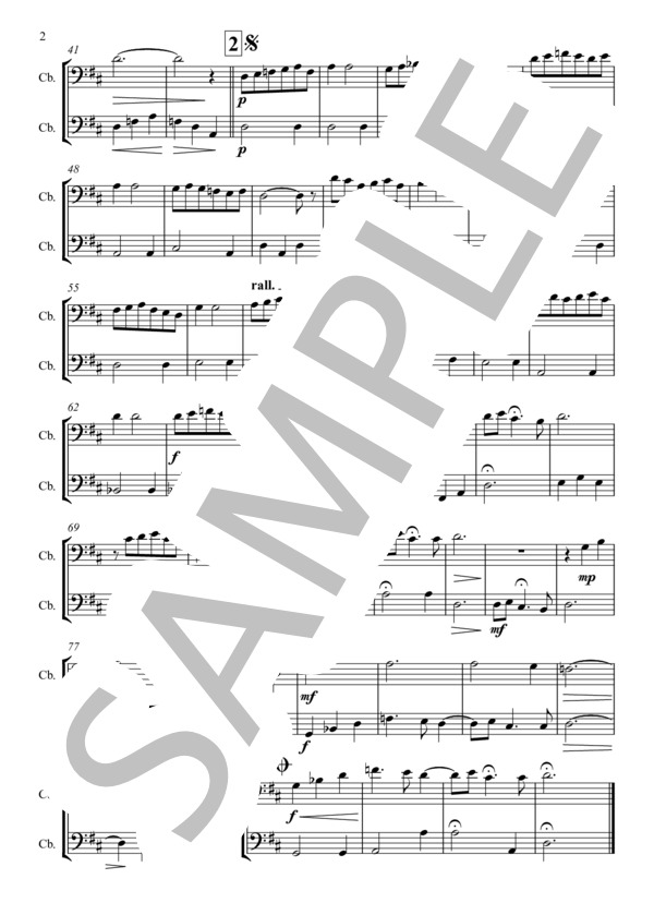 帰れソレントへ (エルネスト・デ・クルティス) / コントラバス 初〜中級 - サンプル譜面 2/2