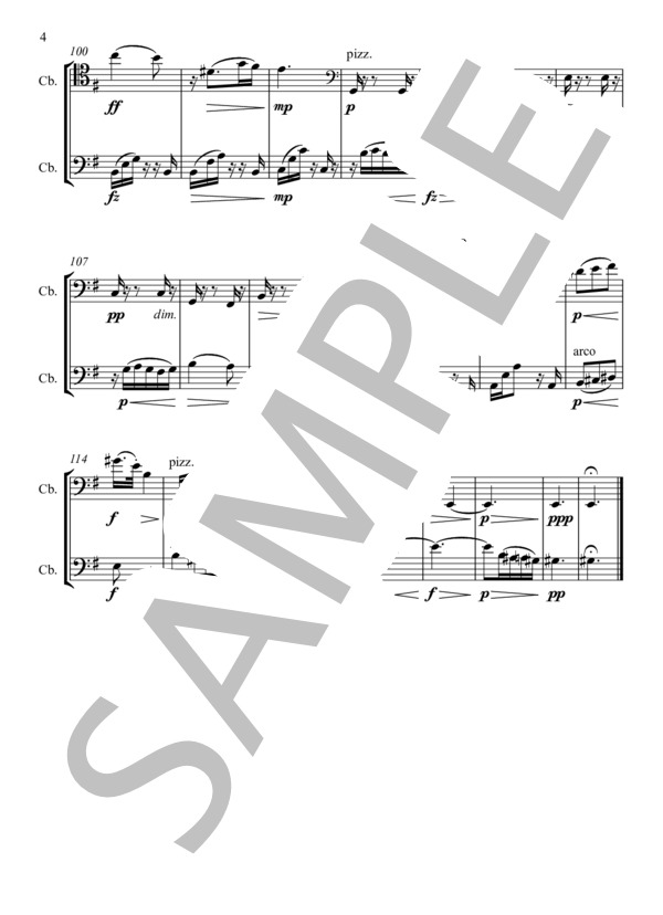 スラヴ舞曲 第2集 0p. 72 第2番 (アントニン・ドヴォルザーク) / コントラバス 中級 - サンプル譜面 4/5