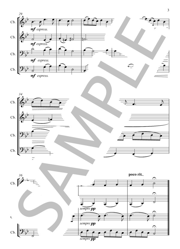 Pie Jesu (ガブリエル・フォーレ) / コントラバス 上級 - サンプル譜面 3/5