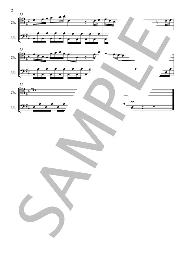 四季「冬」より第2楽章 (アントニオ・ヴィヴァルディ) / コントラバス 初〜中級 - サンプル譜面 2/4