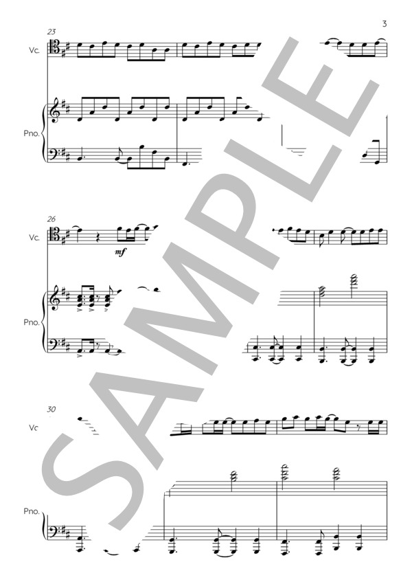 マリーゴールド / チェロ (あいみょん) / 中級 - サンプル譜面 3/5