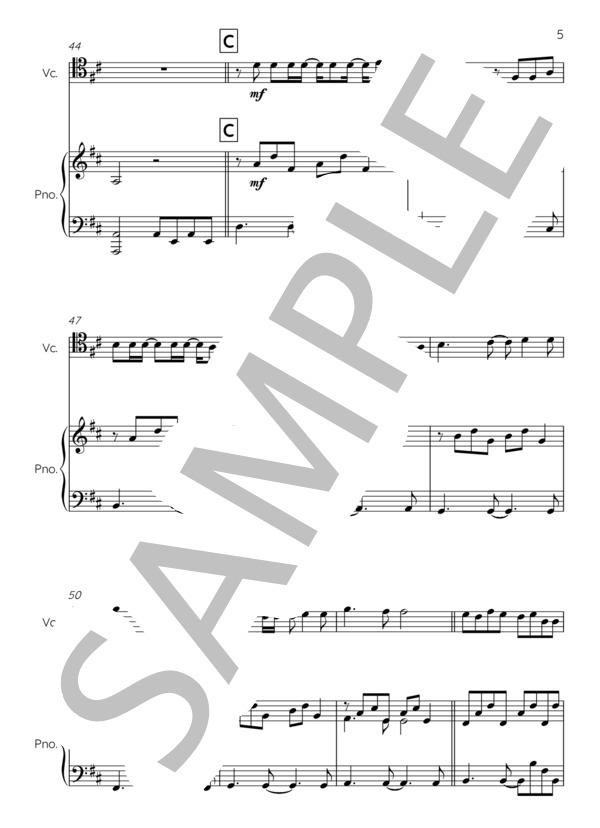 マリーゴールド / チェロ (あいみょん) / 中級 - サンプル譜面 5/5