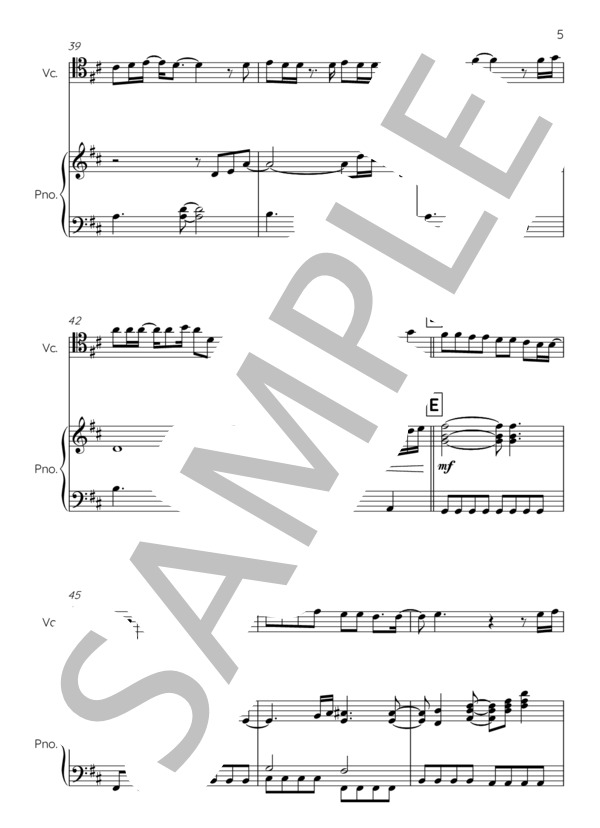 炎 / チェロ (梶浦 由記) / 中級 - サンプル譜面 5/5