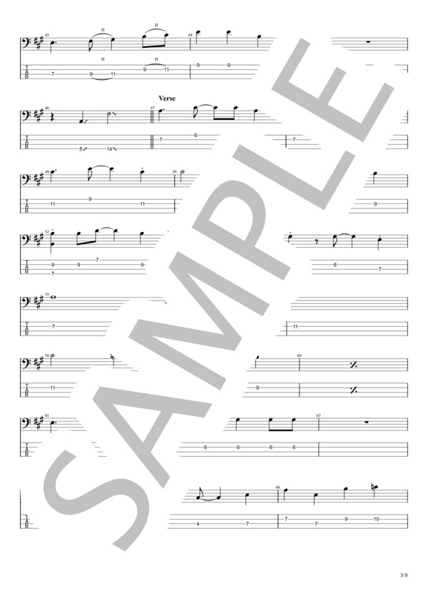 明日もこの世は回るから (Mega Shinnosuke) / エレキベース 初〜中級 - サンプル譜面 3/5